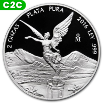 Mexicaanse Libertad Zilver 2 Ounce 2016 PROOF - C2C