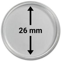 Muntcapsule 26 mm | Voorkant | Binnendiameter | goud999