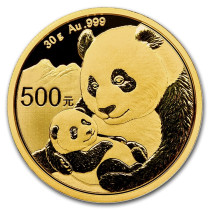 Panda Goud 30 Gram 2019 | Muntzijde | goud999